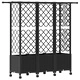 Повдигнато градинско легло с решетка и покрив, полипропилен, 163,5 x 40 x 142 см, черно