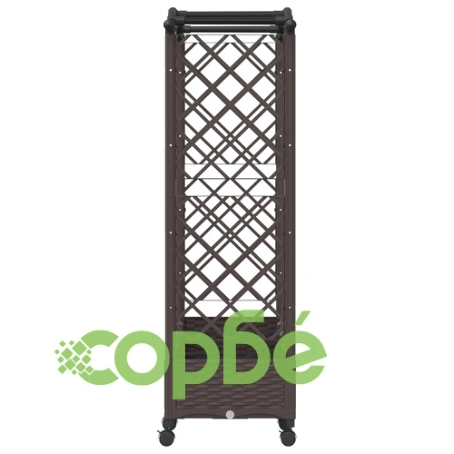 Повдигната леха с решетка и покрив, PP, Кафяво, 207 x 40 x 129 см ➤ топ цена ➤ sorbe.bg