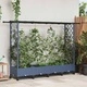 Повдигната леха с решетка и покрив, Сиво, 203 x 40 x 127 см, Полипропилен