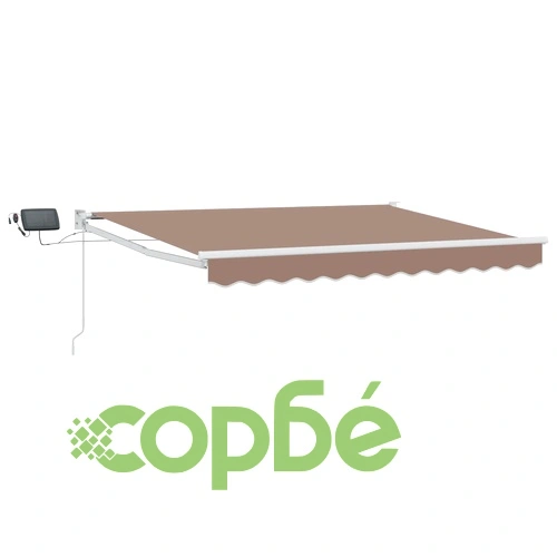 Ръчен изтеглящ се сенник с LED светлини Таупе 4 x 2 м ➤ топ цена ➤ sorbe.bg
