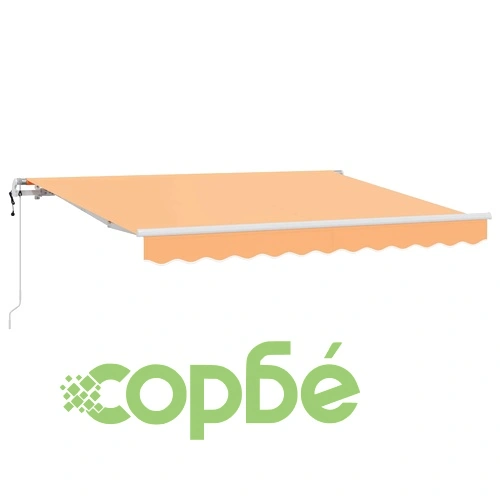 Прибираща се тента 350 x 250 cm - 100% полиестер и алуминий, цвят пясък ➤ топ цена ➤ sorbe.bg