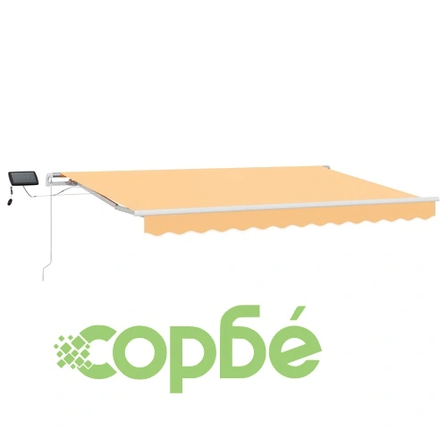 Прибираща се тента Пясък 450 x 300 см, текстил и стомана ➤ топ цена ➤ sorbe.bg