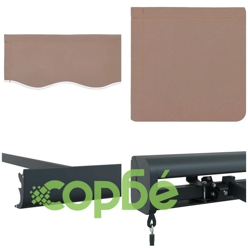 Прибираща се тента Таупе 450 x 300 см, платно и алуминий ➤ топ цена ➤ sorbe.bg