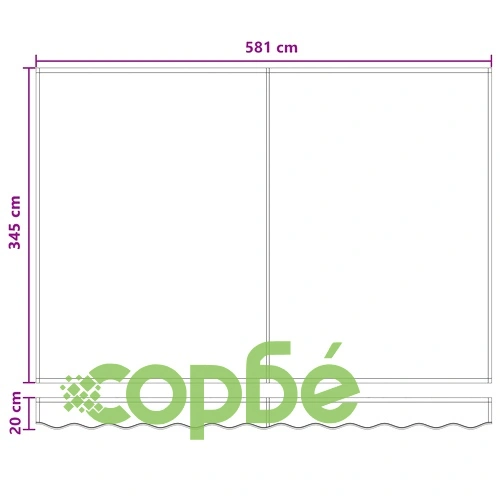 Прибираща се тента 600 x 350 cm - полиестер и алуминий, цвят пясък ➤ топ цена ➤ sorbe.bg