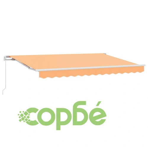 Прибираща се тента 600 x 350 cm - полиестер и алуминий, цвят пясък ➤ топ цена ➤ sorbe.bg