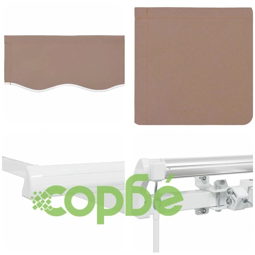 Прибираща се тента 600 x 350 cm - полиестер и алуминий, цвят таупе ➤ топ цена ➤ sorbe.bg
