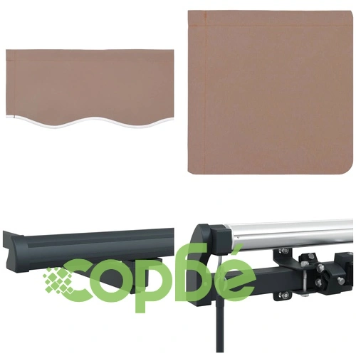 Прибираща се тента 600 x 350 cm - полиестер и алуминий, цвят таупе ➤ топ цена ➤ sorbe.bg
