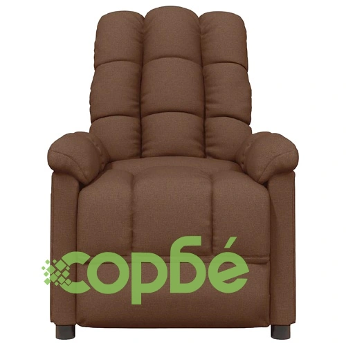 Масажен стол с вибрация, кафяв текстил, 3 позиции на наклон ➤ топ цена ➤ sorbe.bg