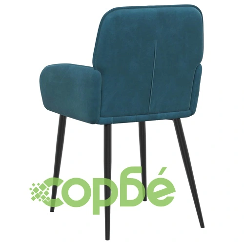 Трапезни столове 6 броя, Кадифе, Синьо, 57 x 50 x 85 см ➤ топ цена ➤ sorbe.bg