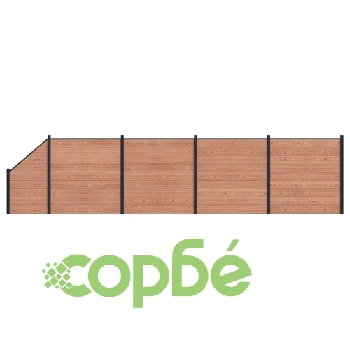 Комплект ограда 5 части, WPC и алуминий, 792 x 186 см, кафяв ➤ топ цена ➤ sorbe.bg