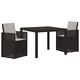 Градински комплект за хранене 3 части, полипропилен, антрацит и светлосиво, 100 x 100 x 73 см