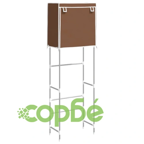 2-етажен рафт за над тоалетна от желязо, кафяв, 56x30x170 см ➤ топ цена ➤ sorbe.bg