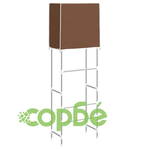 2-етажен рафт за над тоалетна от желязо, кафяв, 56x30x170 см ➤ топ цена ➤ sorbe.bg