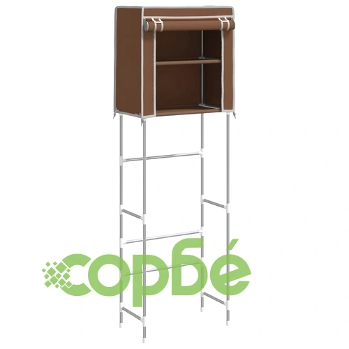 2-етажен рафт за над тоалетна от желязо, кафяв, 56x30x170 см ➤ топ цена ➤ sorbe.bg