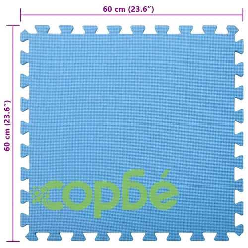 Мат за под басейн EVA пяна 6 бр., 60x60x1 см, син, 2,16 м² ➤ топ цена ➤ sorbe.bg