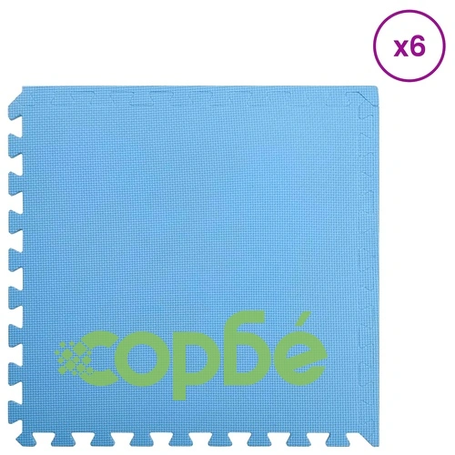 Мат за под басейн EVA пяна 6 бр., 60x60x1 см, син, 2,16 м² ➤ топ цена ➤ sorbe.bg