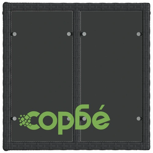 Градински градински комплект от полиратан, 12 части, черен, 55 x 55 x 37 см ➤ топ цена ➤ sorbe.bg
