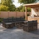 Градински Комплект Диван от Полиратан, 10 части, Сиво