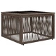Градински градински комплект от полиратан, 12 части, сив и тъмносив, 55 x 55 x 37 см