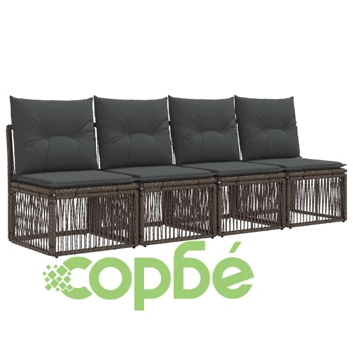 Градински комплект софа 13 части, полиратан, сиво, 12 места ➤ топ цена ➤ sorbe.bg