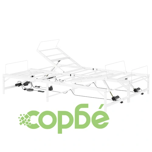 Електрическа регулируема рамка за легло от стомана, Бяло, 140 x 190 см ➤ топ цена ➤ sorbe.bg