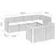 Градински диван за 7 души с възглавници, полипропилен с ратанов вид, светлосив