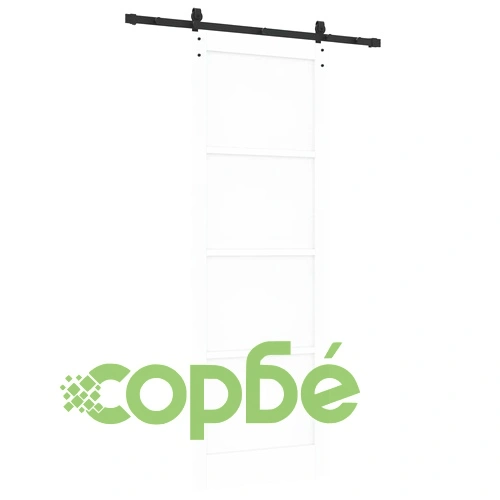 Плъзгаща врата от масивна борова дървесина, бяла, 83 x 232 см ➤ топ цена ➤ sorbe.bg