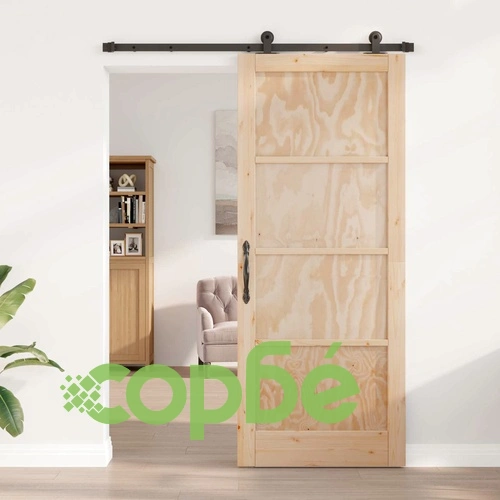 Плъзгаща се врата ORKDAL 86 x 211 см, масивно борово дърво, Натурално ➤ топ цена ➤ sorbe.bg