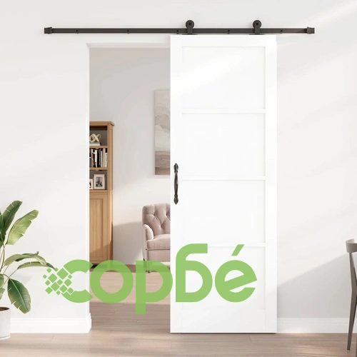 Плъзгаща се врата ORKDAL Бяло 83 x 232 см - Масивна борова дървесина ➤ топ цена ➤ sorbe.bg