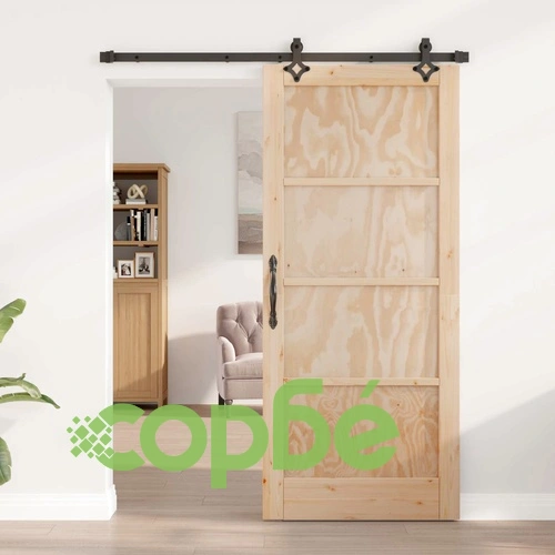 Плъзгаща врата ORKDAL 86 x 198,5 см, масивна борова дървесина, Натурално ➤ топ цена ➤ sorbe.bg