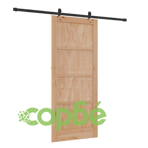 Плъзгаща врата ORKDAL 86 x 198,5 см, масивна борова дървесина, Натурално ➤ топ цена ➤ sorbe.bg