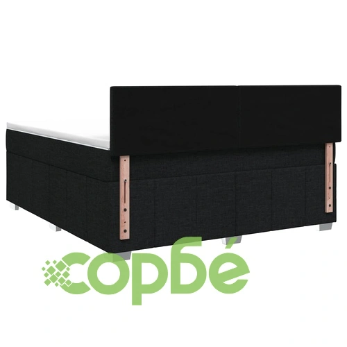 Континентално легло с матрак, Черно, 180 x 200 см, Текстил ➤ топ цена ➤ sorbe.bg