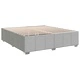 Континентално легло с матрак и LED осветление, светлосиво, 200 x 200 см, текстил