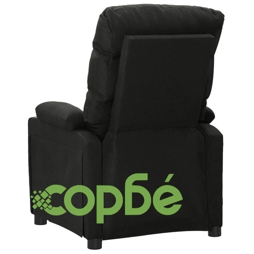 Масажен стол с вибрационен масаж, черен текстил, метална и дървена рамка ➤ топ цена ➤ sorbe.bg