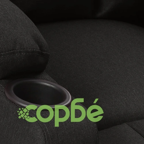 Масажен стол с вибрационен масаж, черен текстил, метална и дървена рамка ➤ топ цена ➤ sorbe.bg