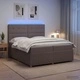 LED легло с матрак и LED осветление, Таупе, 200 x 200 см, Текстил