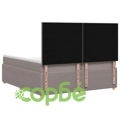 LED легло с матрак и LED осветление, Таупе, 200 x 200 см, Текстил ➤ топ цена ➤ sorbe.bg