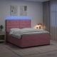 LED легло с матрак и LED ленти, Кадифе, Розово, 160 x 200 см