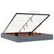 Легло с матрак и табла Тъмносиво 180 x 200 см Кадифе