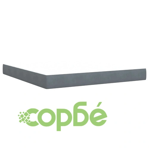 Легло с табла и матрак от кадифе, Тъмносиво, 180 x 200 см ➤ топ цена ➤ sorbe.bg