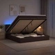 Отоман легло с матрак и LED осветление, тъмно кафяво, 180 x 200 см