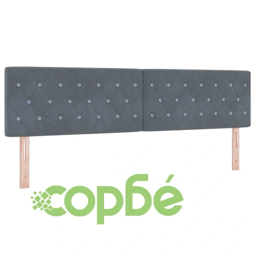 Отоман легло с матрак и LED осветление, Кадифе, Тъмносиво, 180 x 200 см ➤ топ цена ➤ sorbe.bg