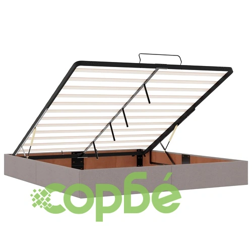 Легло отоман с матрак и LED осветление, Таупе, 180 x 200 см, текстил ➤ топ цена ➤ sorbe.bg