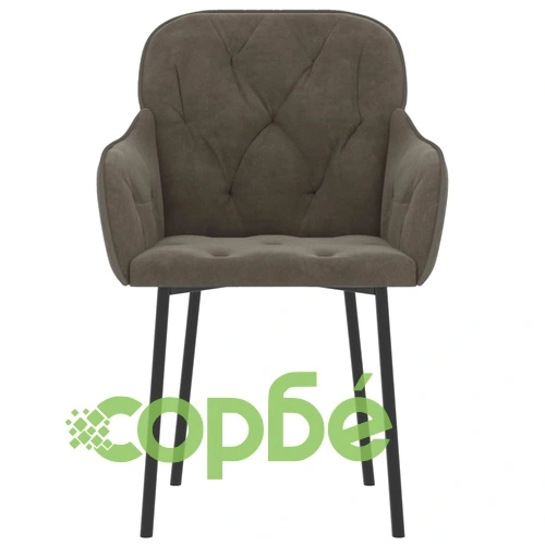 Трапезни столове 2 бр тъмносиво кадифе с метална рамка ➤ топ цена ➤ sorbe.bg