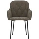 Трапезни столове 2 бр тъмносиво кадифе с метална рамка