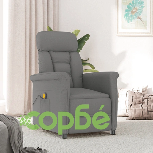 Масажен стол от микрофибър в тъмно сив цвят, размери 70.5 x 96.5 x 95 см ➤ топ цена ➤ sorbe.bg