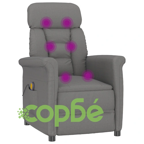 Масажен стол от микрофибър в тъмно сив цвят, размери 70.5 x 96.5 x 95 см ➤ топ цена ➤ sorbe.bg