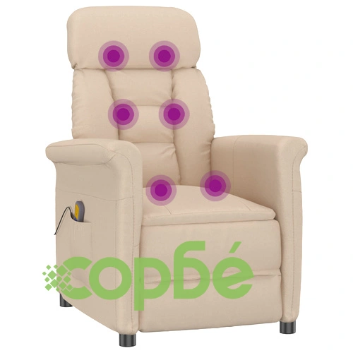 Масажен стол от микрофибър в кремав цвят с размери 70.5 x 96.5 x 95 см ➤ топ цена ➤ sorbe.bg