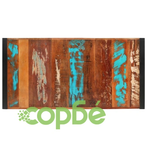 Бар маса от регенерирано масивно дърво, 140x70x110 см, с метална рамка ➤ топ цена ➤ sorbe.bg