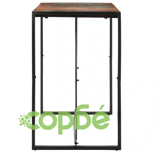 Бар маса от регенерирано масивно дърво, 140x70x110 см, с метална рамка ➤ топ цена ➤ sorbe.bg